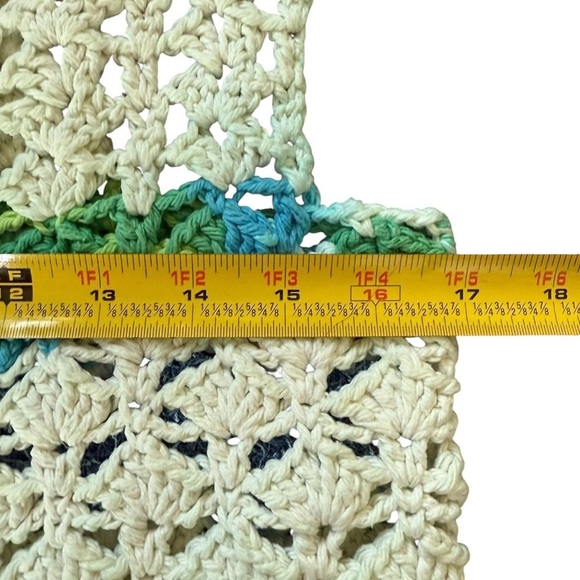 Handmade Blue & Green Knit Midi Dress (Medium) - Picture 4 of 5